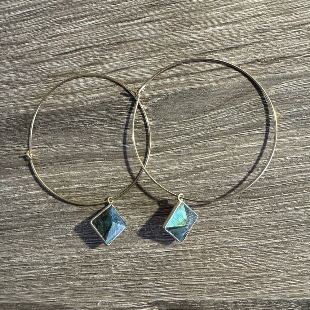 Luna Norte labradorite gold hoop earrings